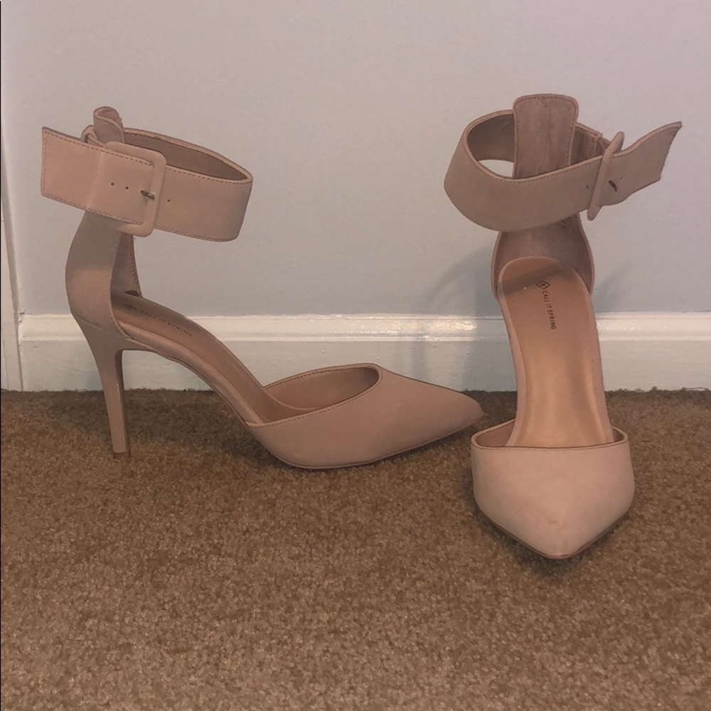 Nude Ankle Strap Heels size 9- Call It Spring